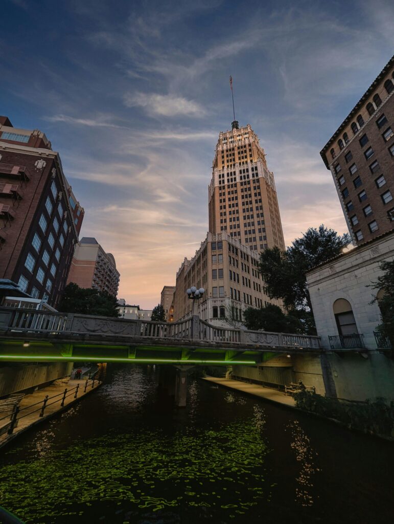 Downtown San Antonio skyline and River Walk